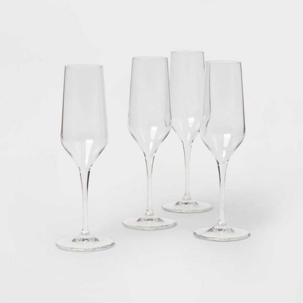 Threshold - 8oz 4pk Glass Atherton Champagne Glasses - Thresho Clear